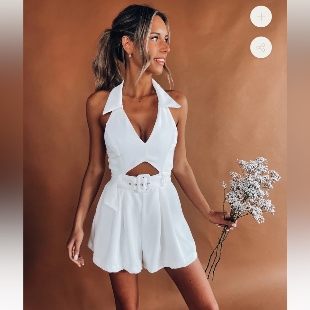 Madida Belted Backless Romper